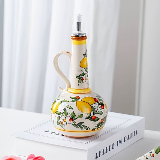 Handbeschilderde keramische olijfolie fles lekvrij