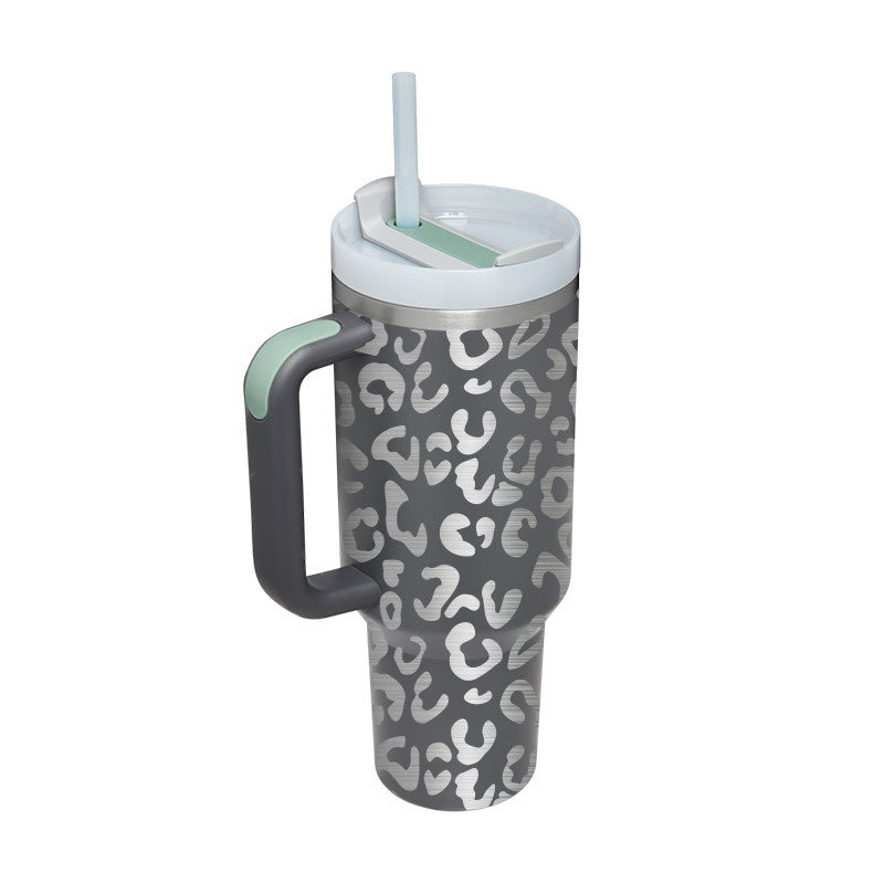 ChillMate isolerende beker met handvat en rietje