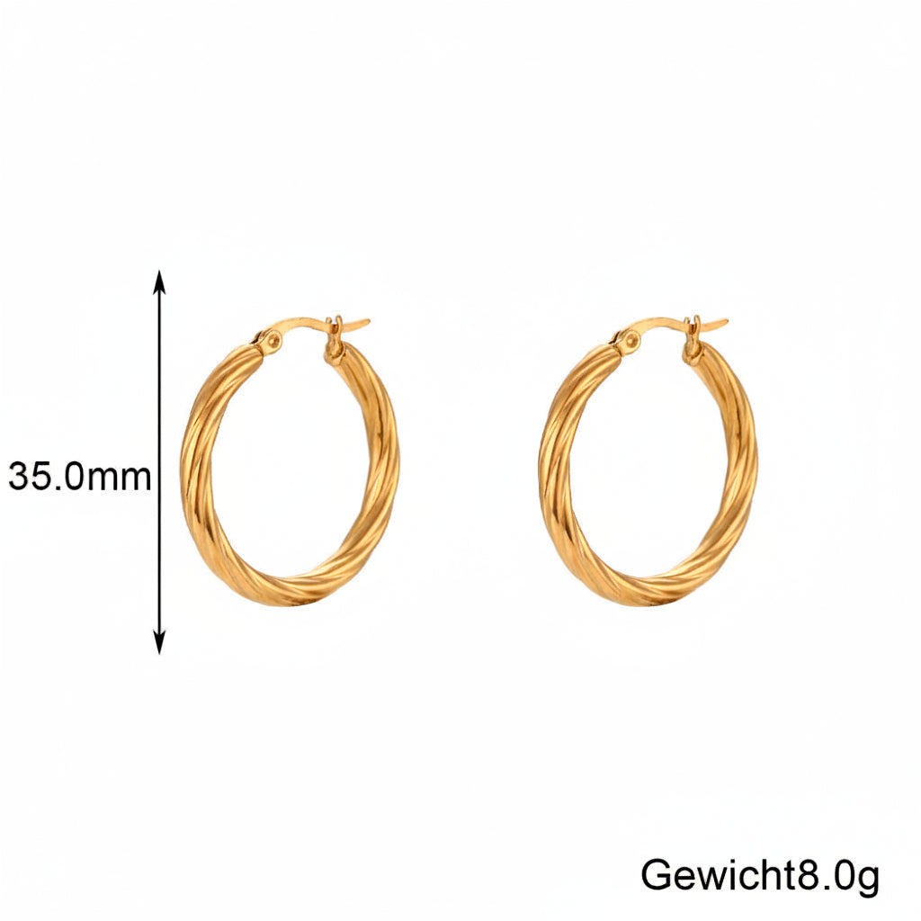 Comodos gedraaide C-vormige oorringen