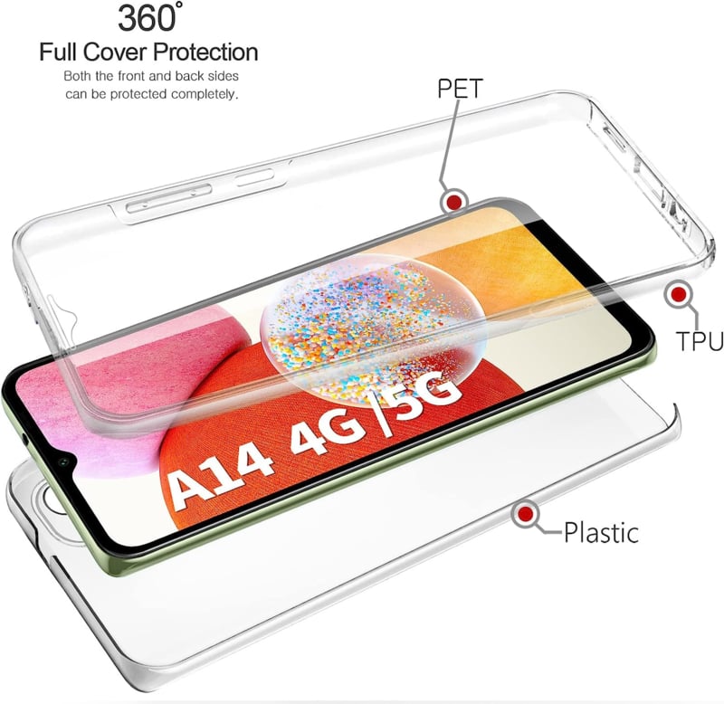 Galaxy A14 360° Ultra Clear Hybrid hoesje