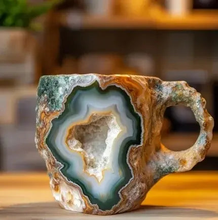 AuraStone handgemaakte koffiekop van mineraalsteen