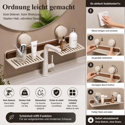 BathShelf™ boorvrij badkamerrek met zuignap
