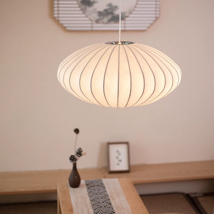 Japandi siliconen geplooide hanglamp