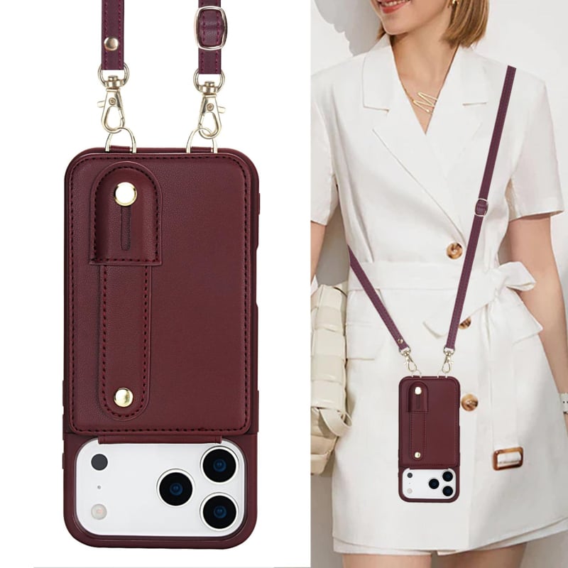 iPhone 17 Pro Hoesje met Pasjeshouder en Draagkoord