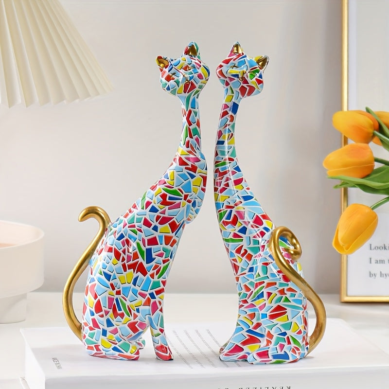 Kattenbeeldjes decoratieve harssculpturen