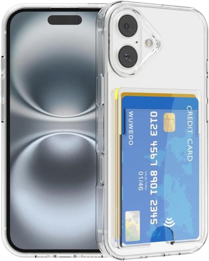 iPhone 16 Plus transparant TPU hoesje met pasjesvak