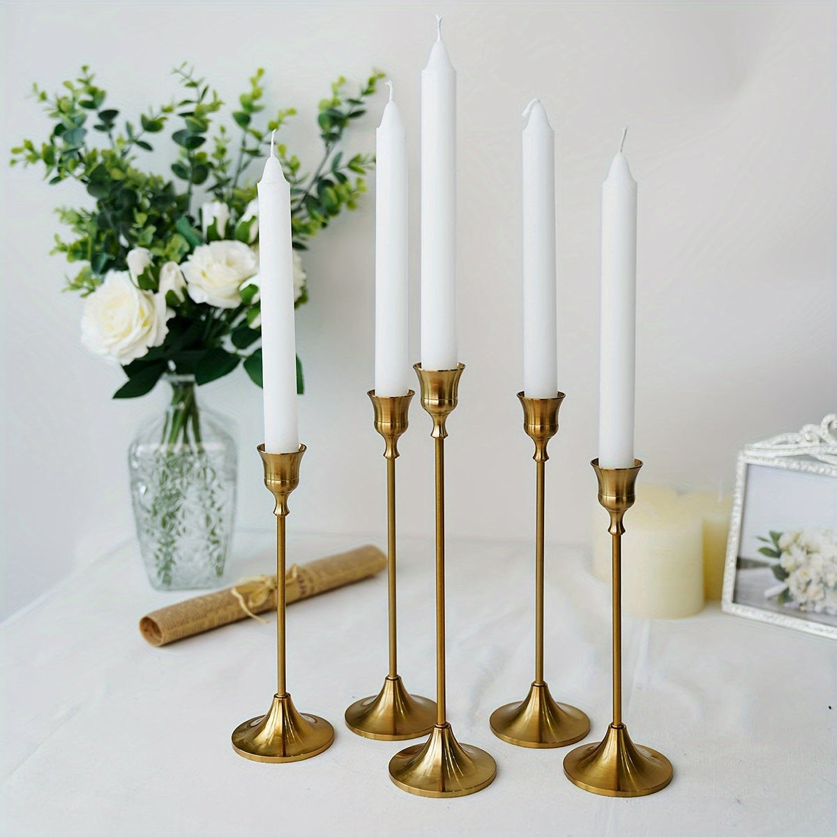 Manteluxe kegelvormige kaarsenhouder set
