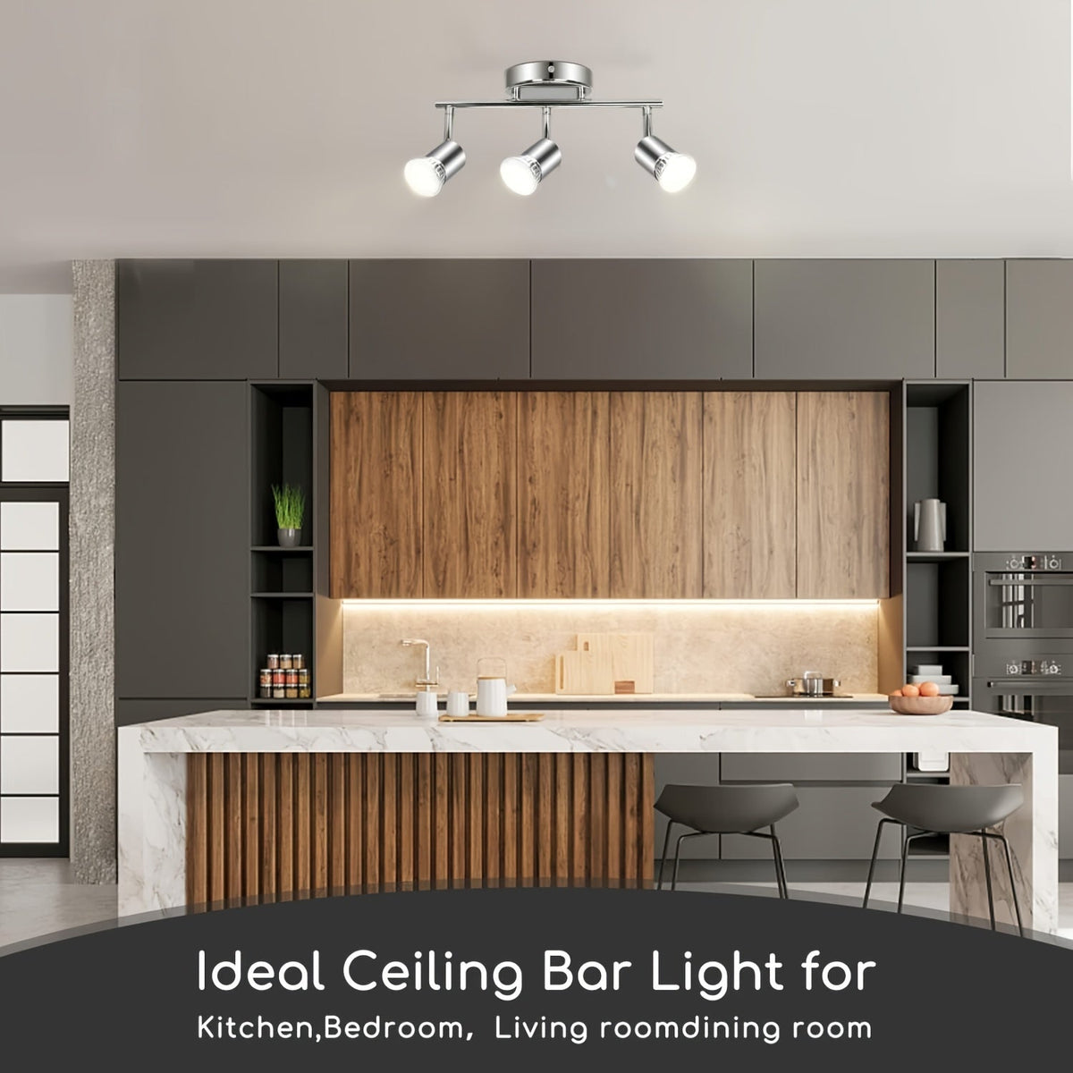 Odior LED plafondlamp met 3 draaibare GU10 spots