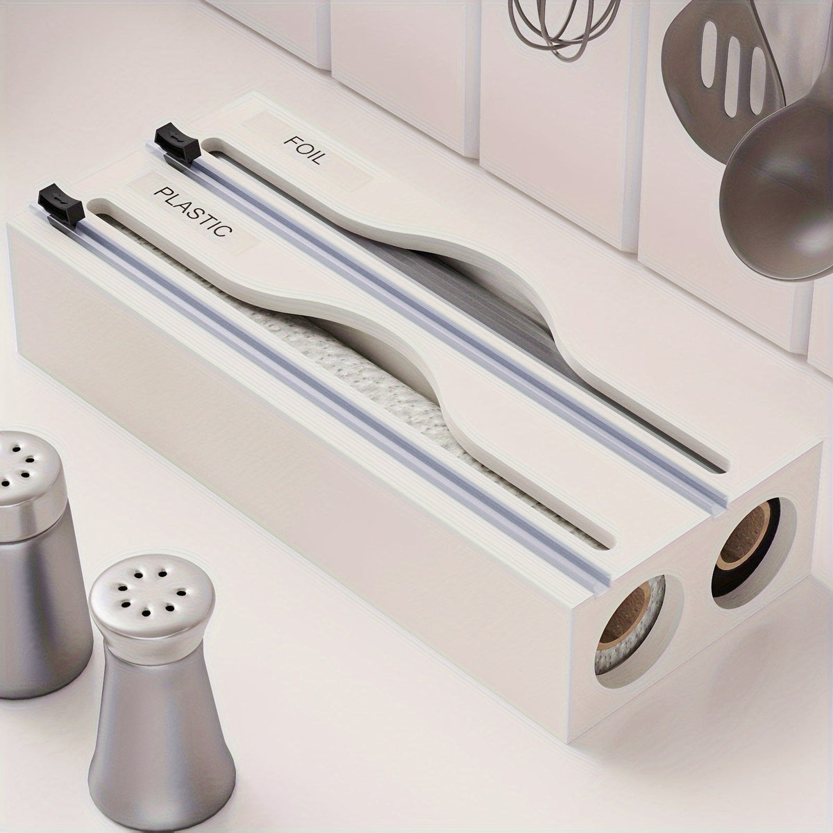 Bamboe 2-in-1 folie dispenser met snijder