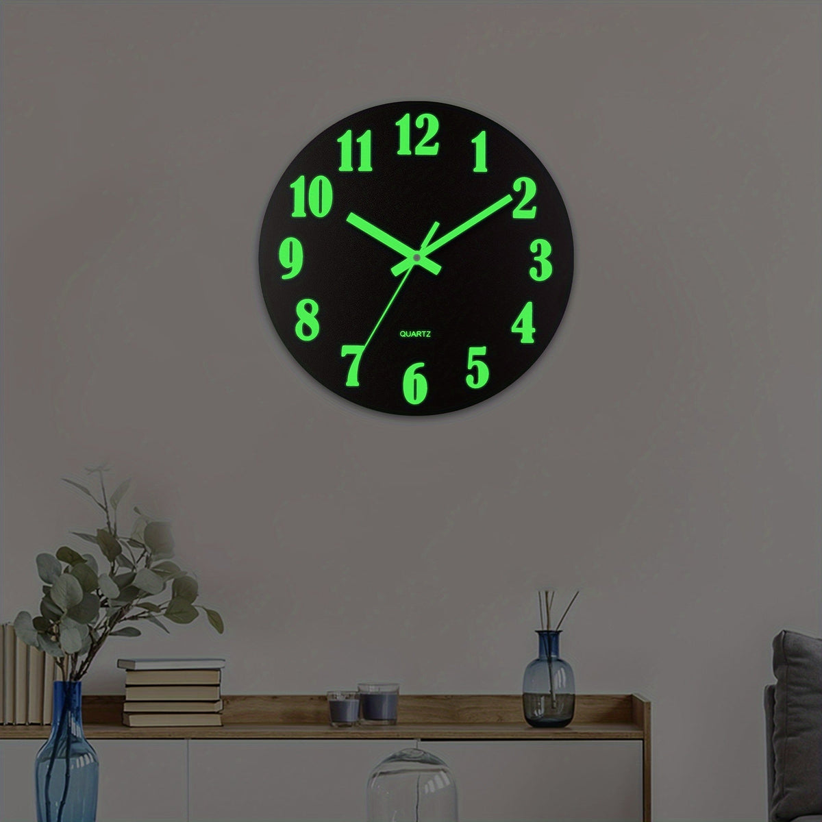 RetroLume stille lichtgevende wandklok