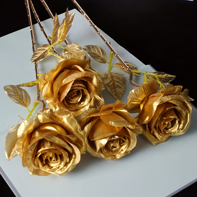 Geglaceerde gouden kunst rozen