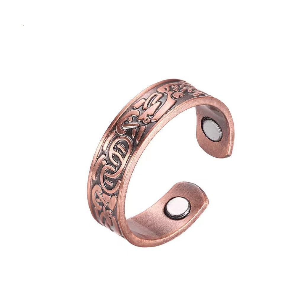 Magnetische Koperen Ring met Vintage Patroon