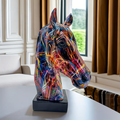 ColorBurst abstracte paardenkop sculptuur