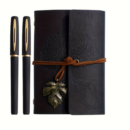Vintage Notebook Set met Gelpennen