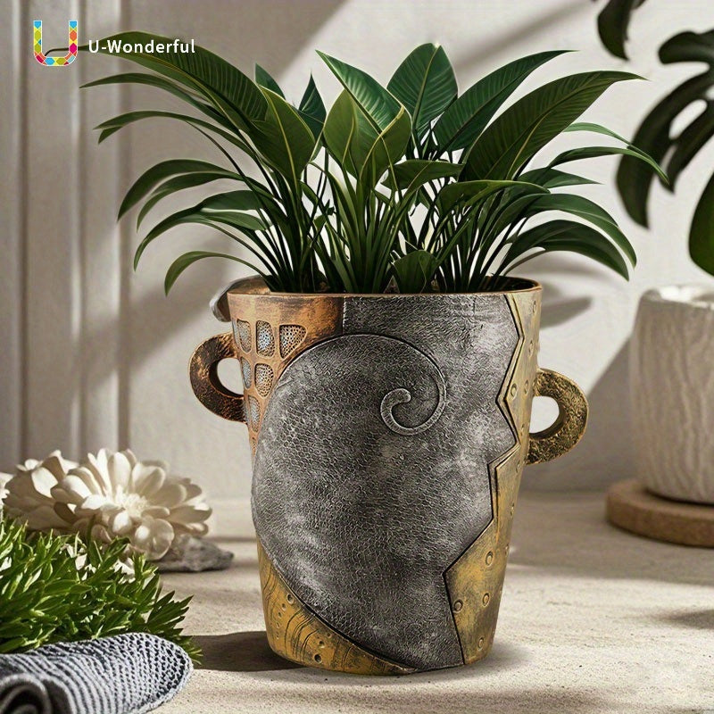 GeoFace abstracte retro plantenbak