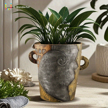 GeoFace abstracte retro plantenbak