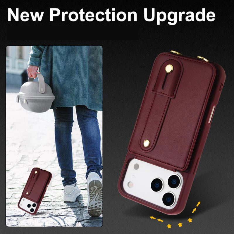 iPhone 17 Pro Hoesje met Pasjeshouder en Draagkoord