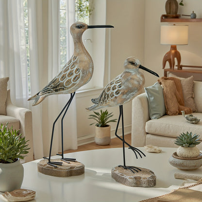 Vintage houten zeevogels beeldjesset