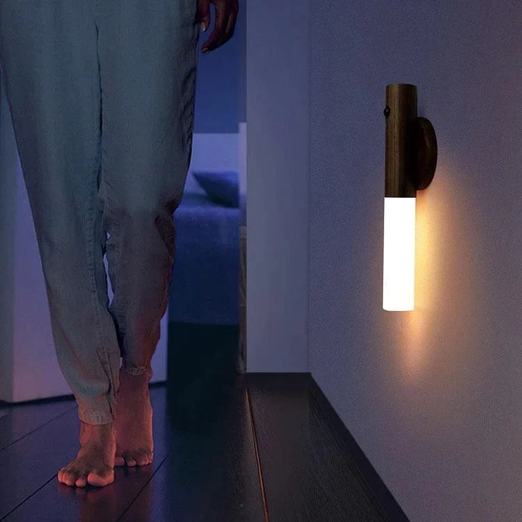 EcoGlow draadloze houten wandlamp