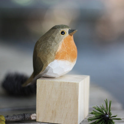Frans Scandinavisch houten vogelbeeldje