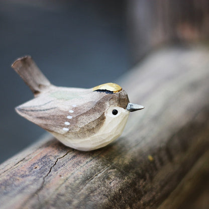 Frans Scandinavisch houten vogelbeeldje