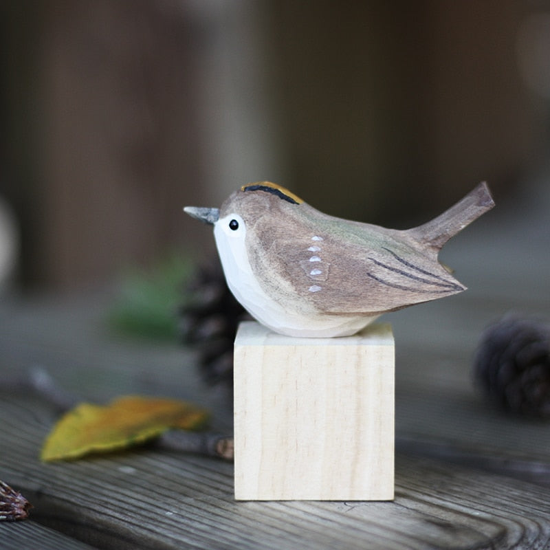 Frans Scandinavisch houten vogelbeeldje