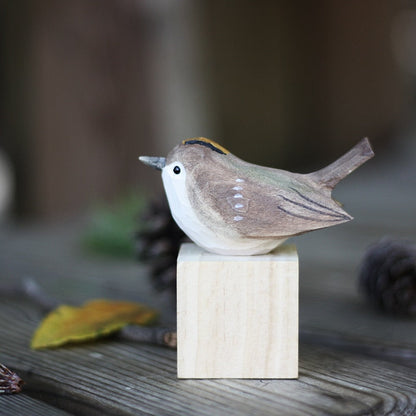 Frans Scandinavisch houten vogelbeeldje