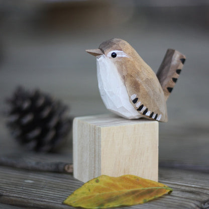 Frans Scandinavisch houten vogelbeeldje
