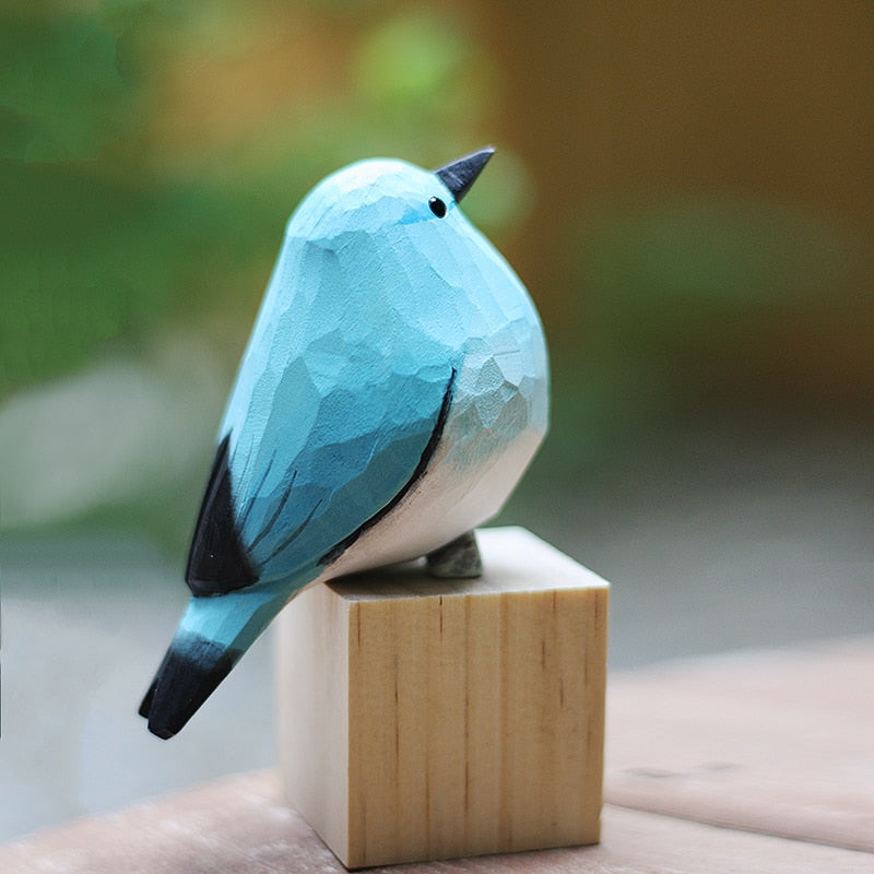 Frans Scandinavisch houten vogelbeeldje