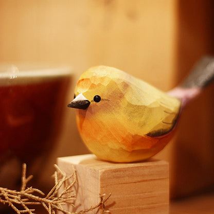 Frans Scandinavisch houten vogelbeeldje