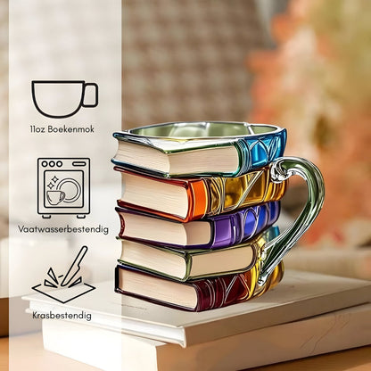 Kleurrijke 3D boeken mok