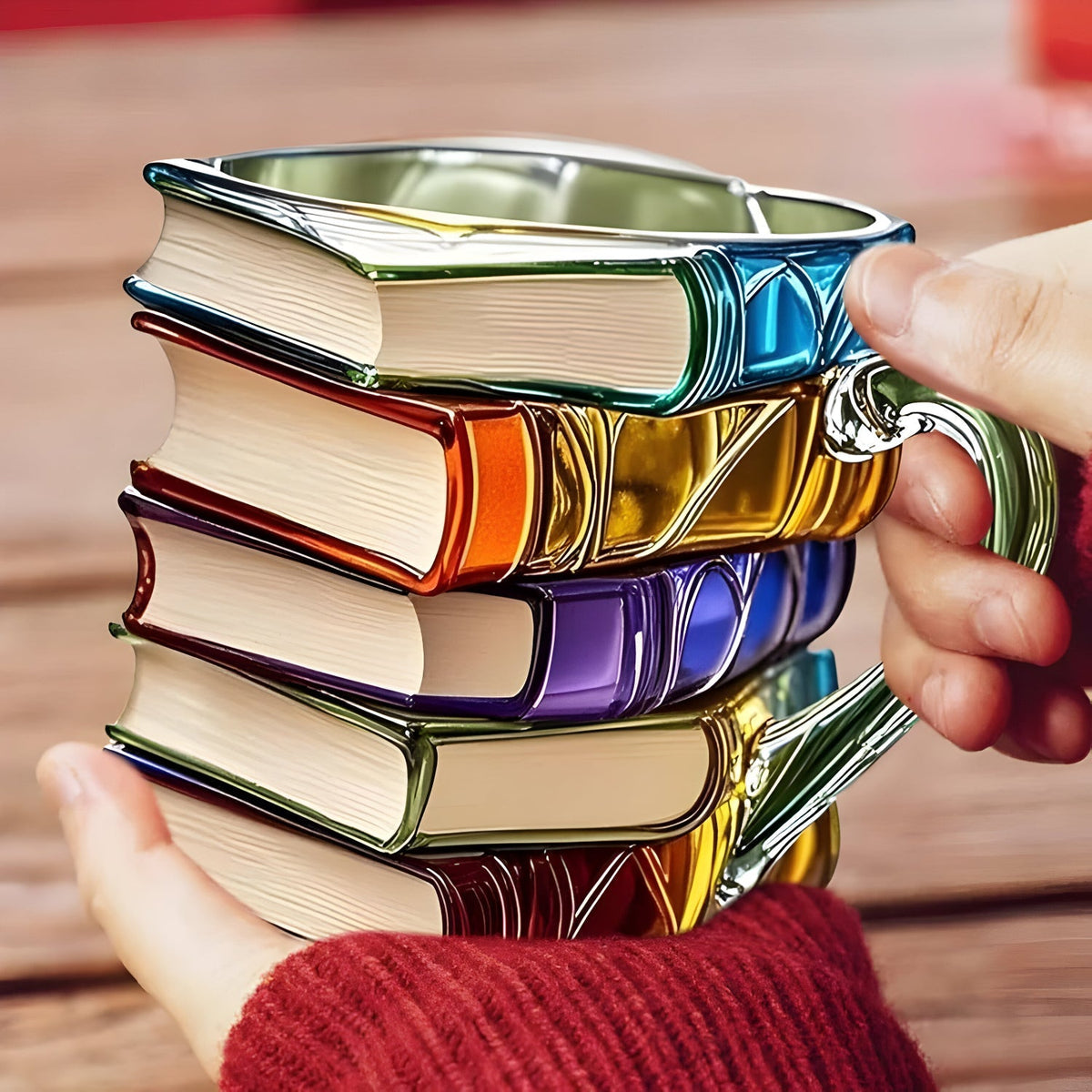 Kleurrijke 3D boeken mok