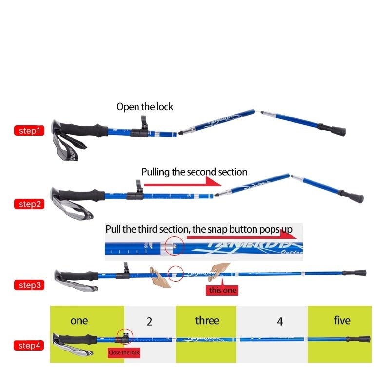 Hessel opvouwbare aluminium wandelstokken