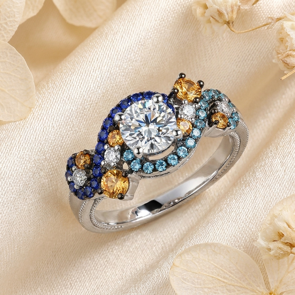 Starry Night vintage ring