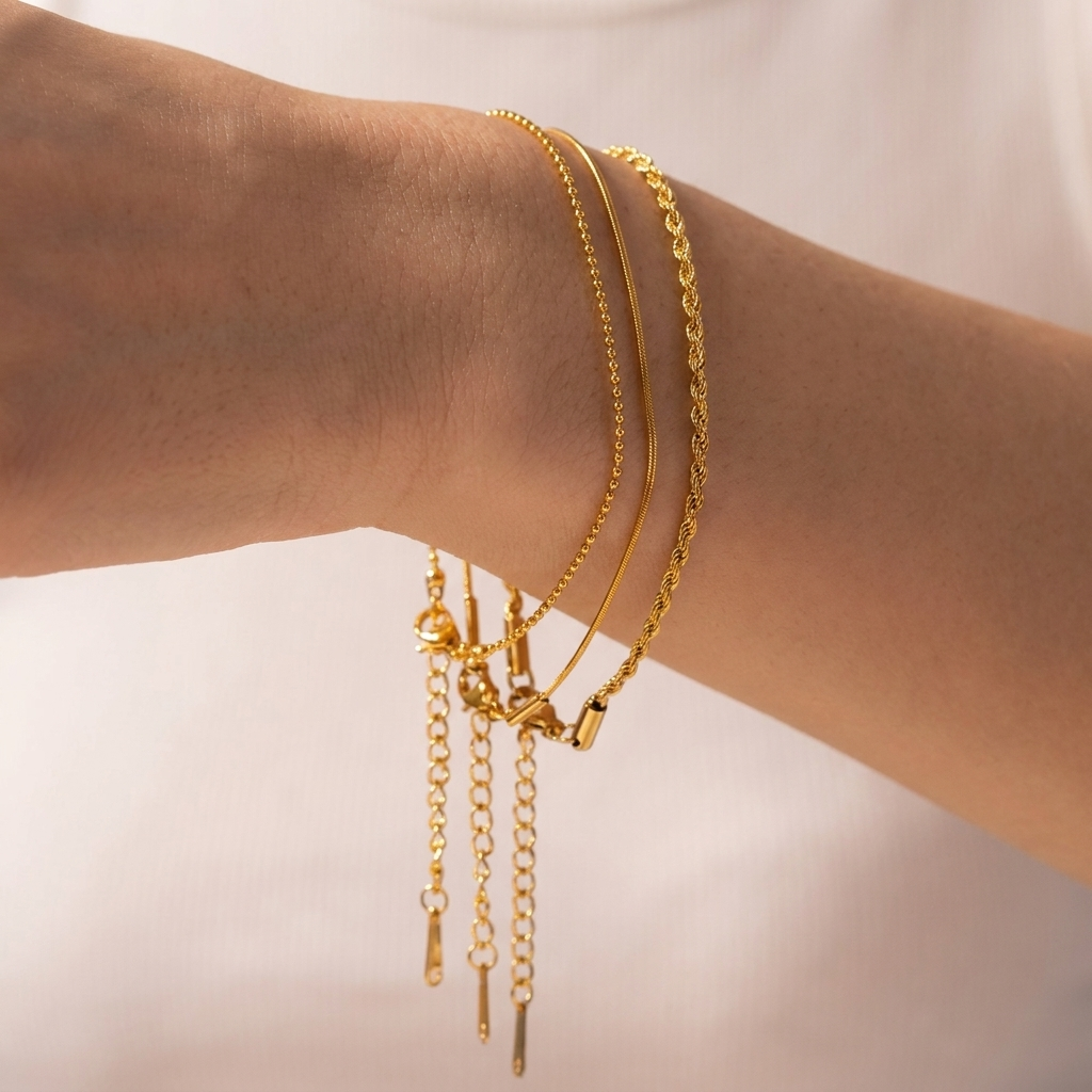 Gouden Trio Armbandenset