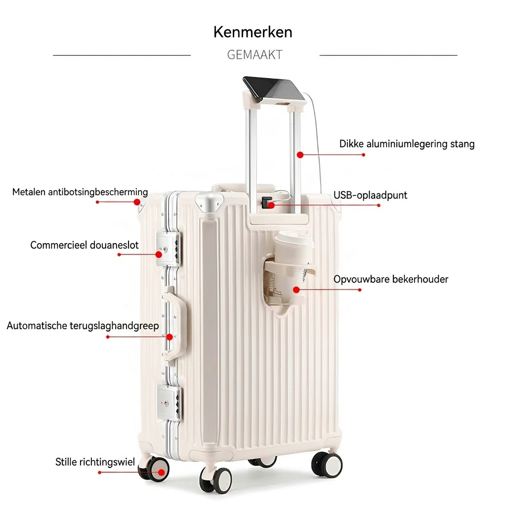 Tallinn harde koffer met aluminium frame