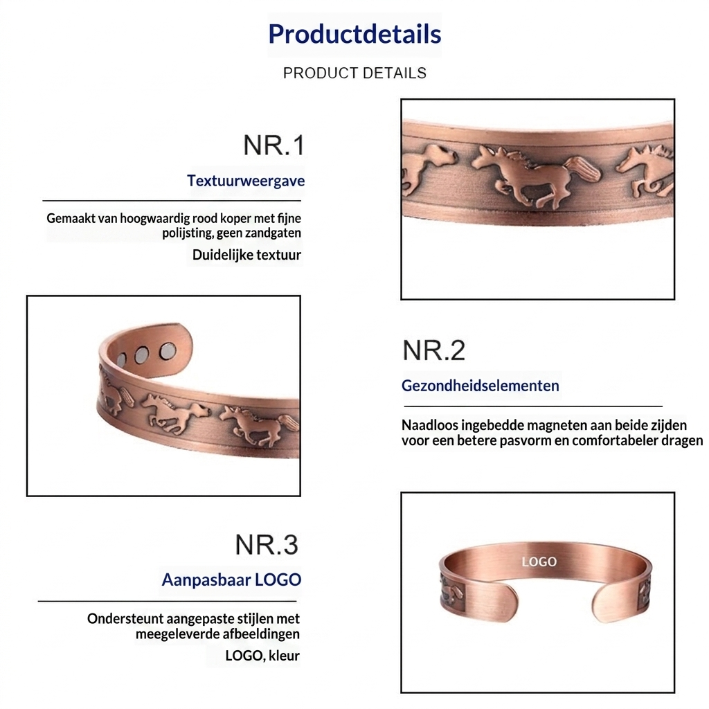 Comodos koperen magnetische sieraden