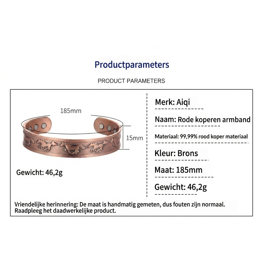 Comodos koperen magnetische sieraden