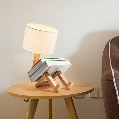 Scandinavische Tafellamp met Boekenplank