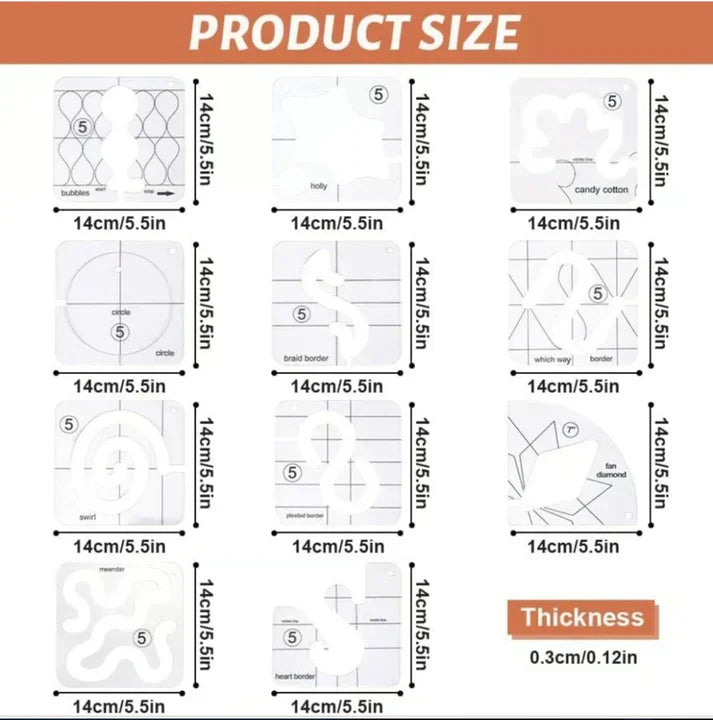 QuiltGenius acryl patchwork sjablonenset