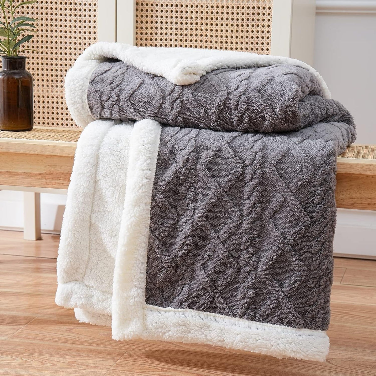 Sherpa fleece omkeerbare woondeken