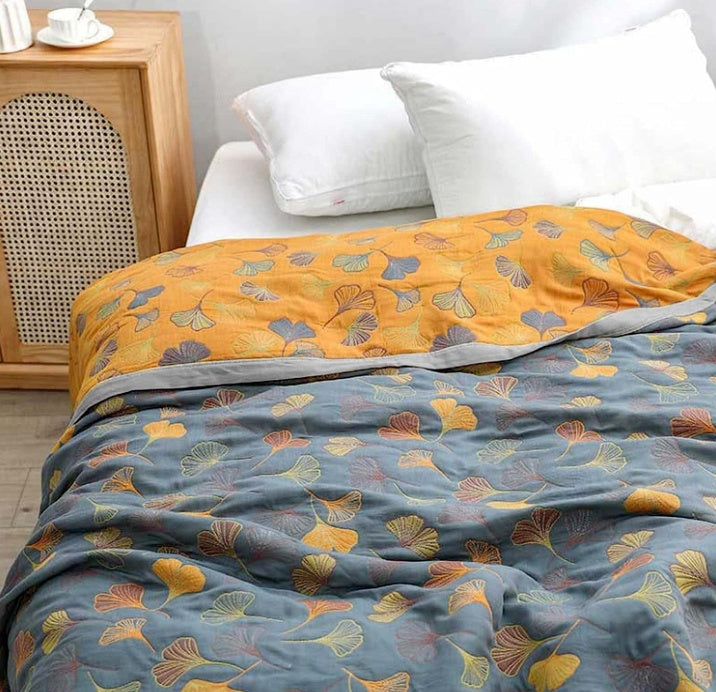 Ginkgo Leaf omkeerbare quilt deken