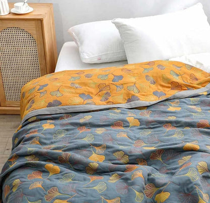 Ginkgo Leaf omkeerbare quilt deken