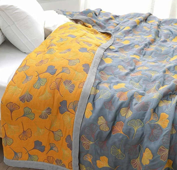 Ginkgo Leaf omkeerbare quilt deken