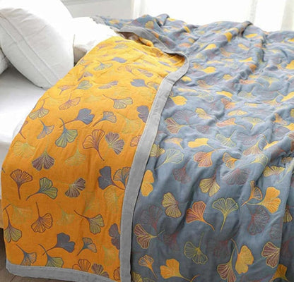Ginkgo Leaf omkeerbare quilt deken