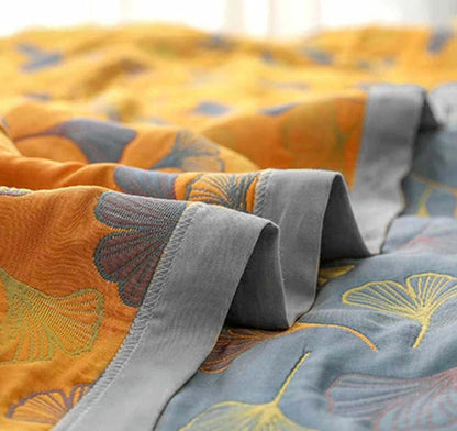 Ginkgo Leaf omkeerbare quilt deken