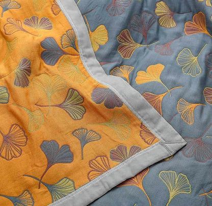 Ginkgo Leaf omkeerbare quilt deken