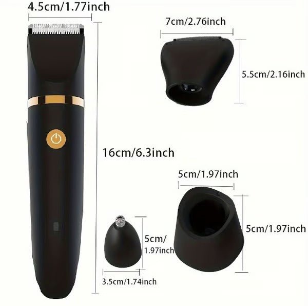 SHAVTRIQ 3-in-1 waterdicht lichaam- en intiem scheerapparaat