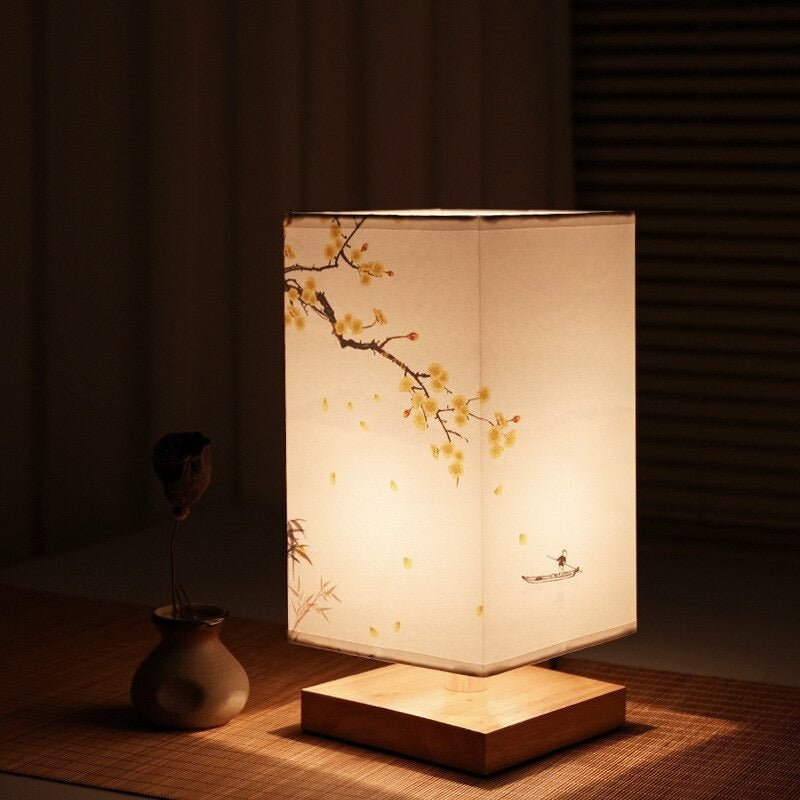 Japandi tafellamp met zacht LED-licht