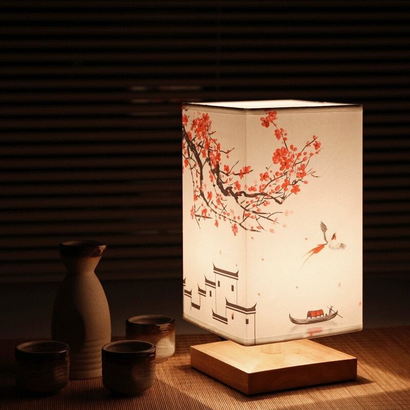 Japandi tafellamp met zacht LED-licht